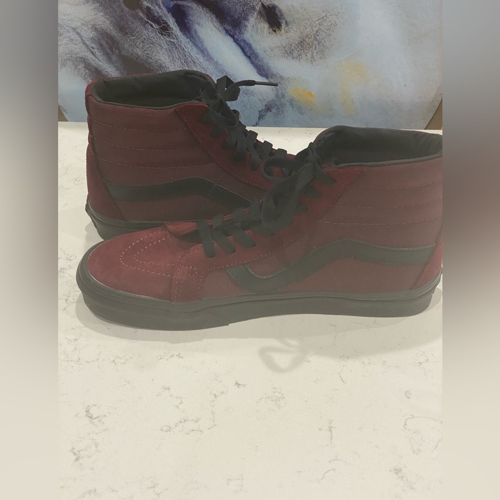 Vans Maroon High Top Sneakers size 9.5Women/8Men - Picture 4 of 7